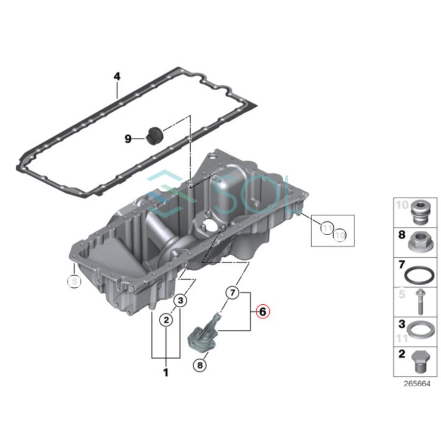 BMW E65 E66 エンジンオイルレベルセンサー 735i 740i 745i 750i 745Li 750Li 760Li 12618608780 12617636295 12618507675 出荷締切18時_5
