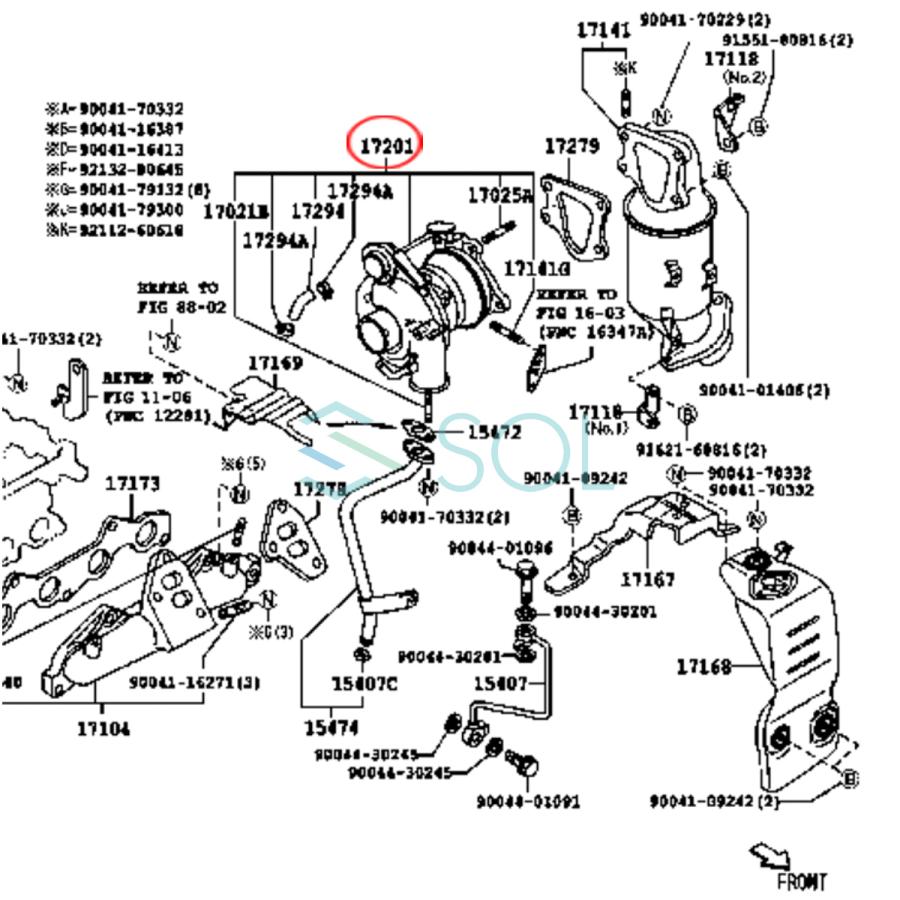 コア返却不要 ダイハツ コペン L880K タービン ターボチャージャー 補器類 ガスケット 12点セット VQ44 VQ50 17200-97216 出荷締切18時 - 4