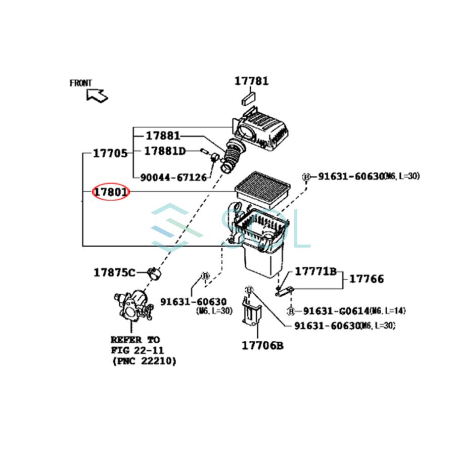 スバル サンバー(S321B S331B S331Q) エアフィルター エアクリーナー エアエレメント 17801B5010 17801B5020 出荷締切18時｜solltd3｜03