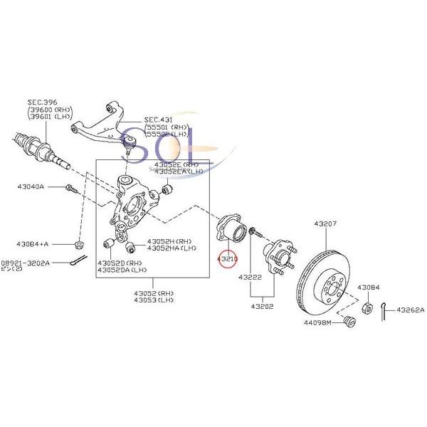 日産（NISSAN） エルグランド(E51 NE51) リア ホイールハブベアリング