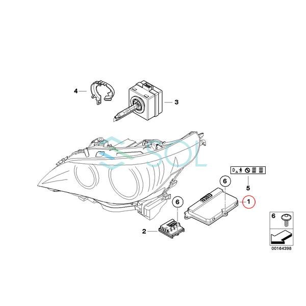 BMW E65 E66LCI D1S 専用 純正キセノン用 補修バラスト 35W 2個セット 525i 530i 550i 63126937223 5DV00900000
