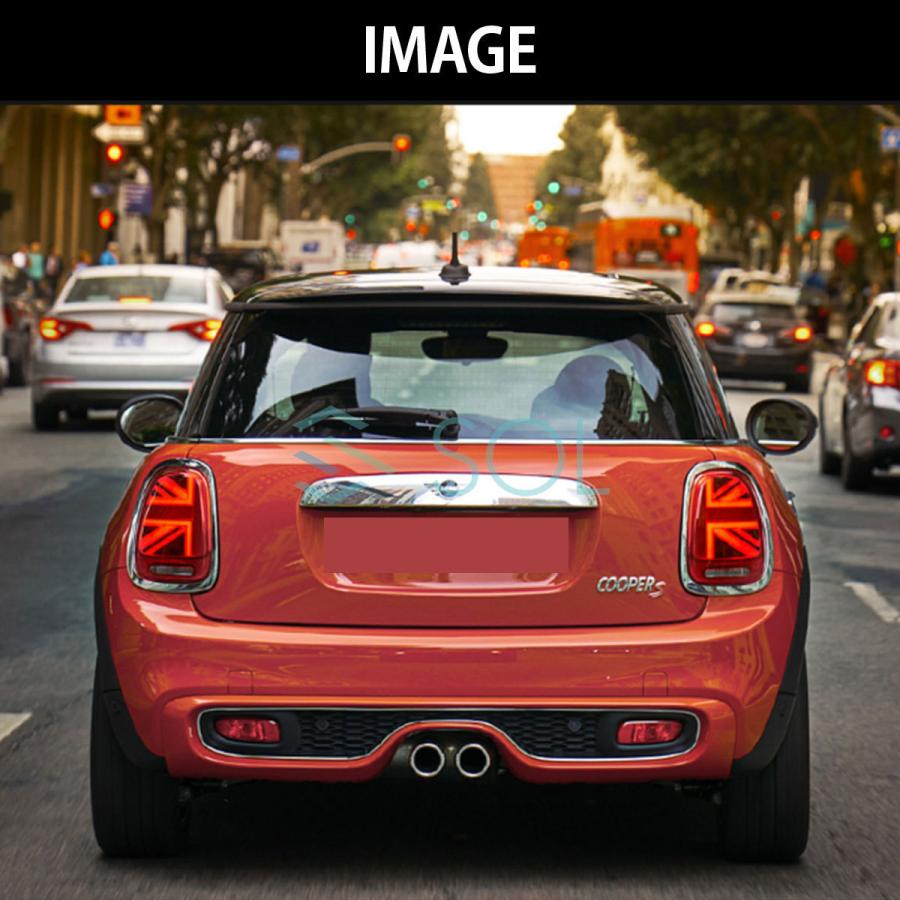 BMW MINI F55 F56 F57 前期用 後期ルック ユニオンジャック LEDファイバーテールランプ レッド シーケンシャル仕様 コーディング不要の画像