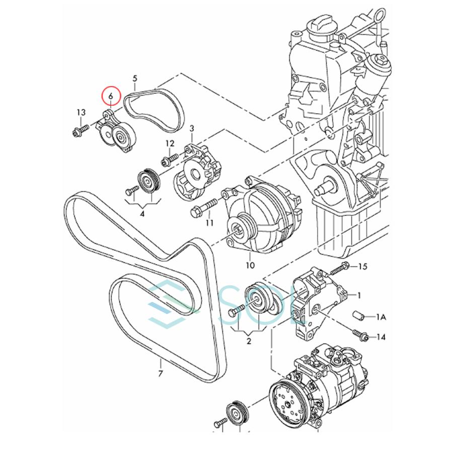 VW ゴルフ5 ゴルフ6 イオス ゴルフプラス ゴルフプラス パサート パサートCC ベルトテンショナー INA製 03C145299M 出荷締切18時｜solltd4｜03