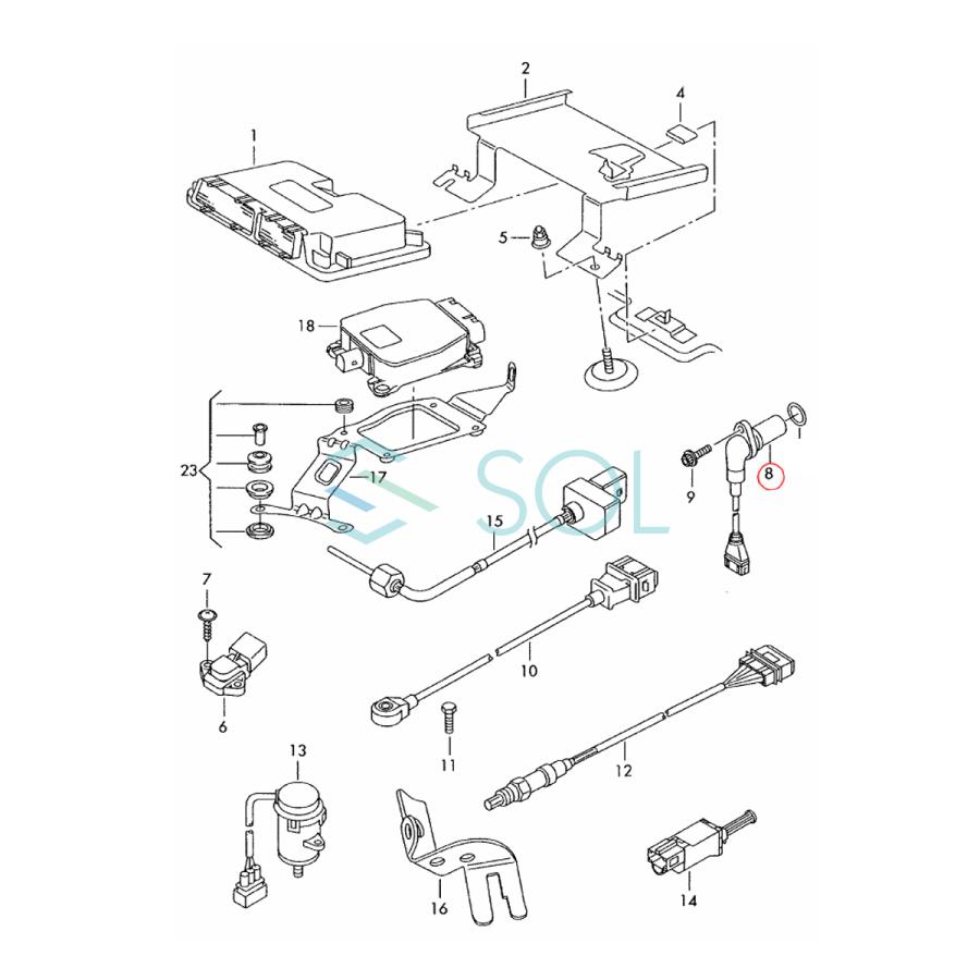 VW ゴルフ4 ゴルフ5 ゴルフプラス パサート B6 トゥーラン クランクシャフトセンサー BOSCH製 03C957147 出荷締切18時｜solltd4｜04