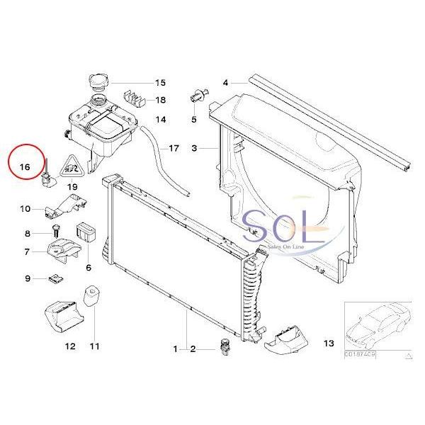 BMW E85 E86 E89 Z4 E83 X3 クーラント レベルセンサー レベルスイッチ 2.2i 2.5i 2.5si 3.0i 3.0si M3.2 20i 23i 35i 17137553919｜solltd4｜02