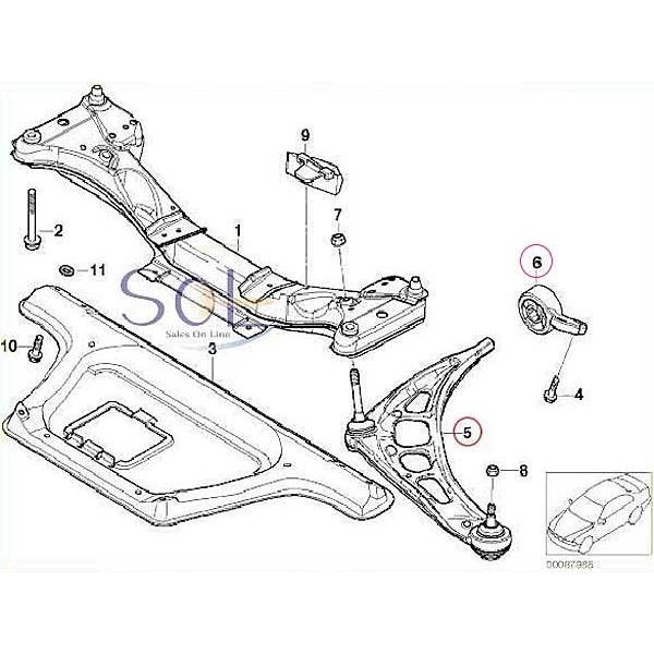 BMW E46 フロント コントロールアーム ロアアーム + ブッシュ 左右セット 318i 320i 323i 325i 328i 330i 31126777851 31126777852｜solltd4｜02