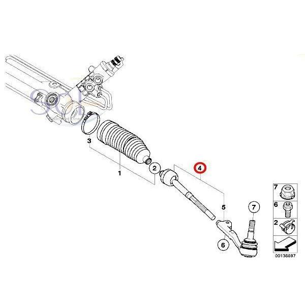 BMW E90 E91 E92 E93 ステアリング タイロッド 左右セット 320i 323i 
