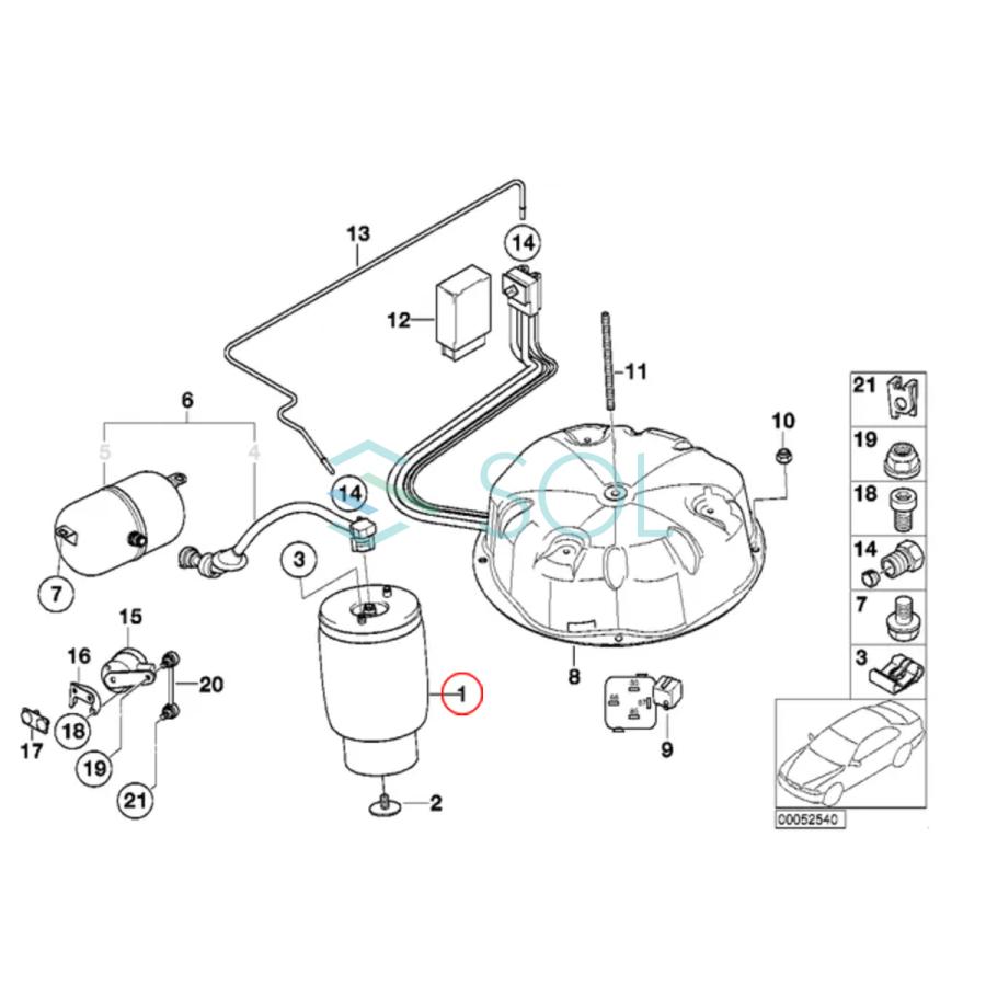 BMW E39 ツーリング ワゴン リア エアサスペンション 左右セット 525i