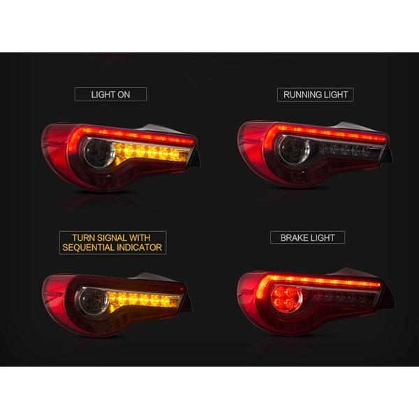 トヨタ ZN6 86 前期 2012〜2016 後期ルック LEDテールランプ レッド シーケンシャル仕様 流れるウインカー 出荷締切18時