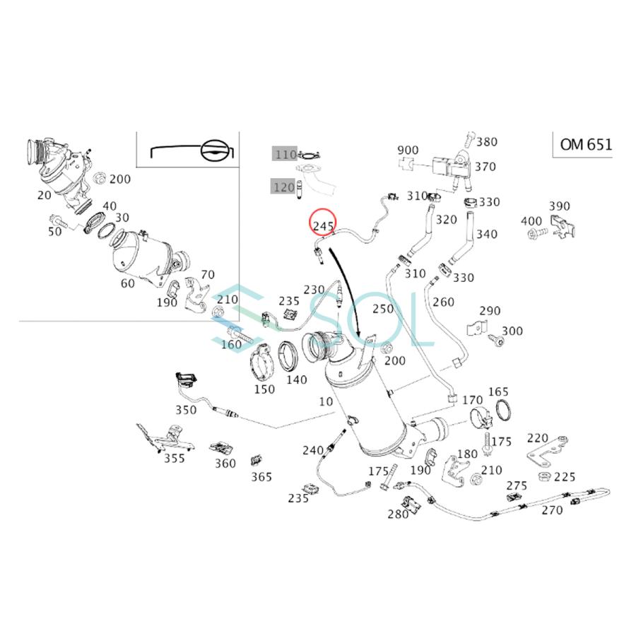 Mercedes-Benz（メルセデス・ベンツ） 排気温度センサー エキゾースト