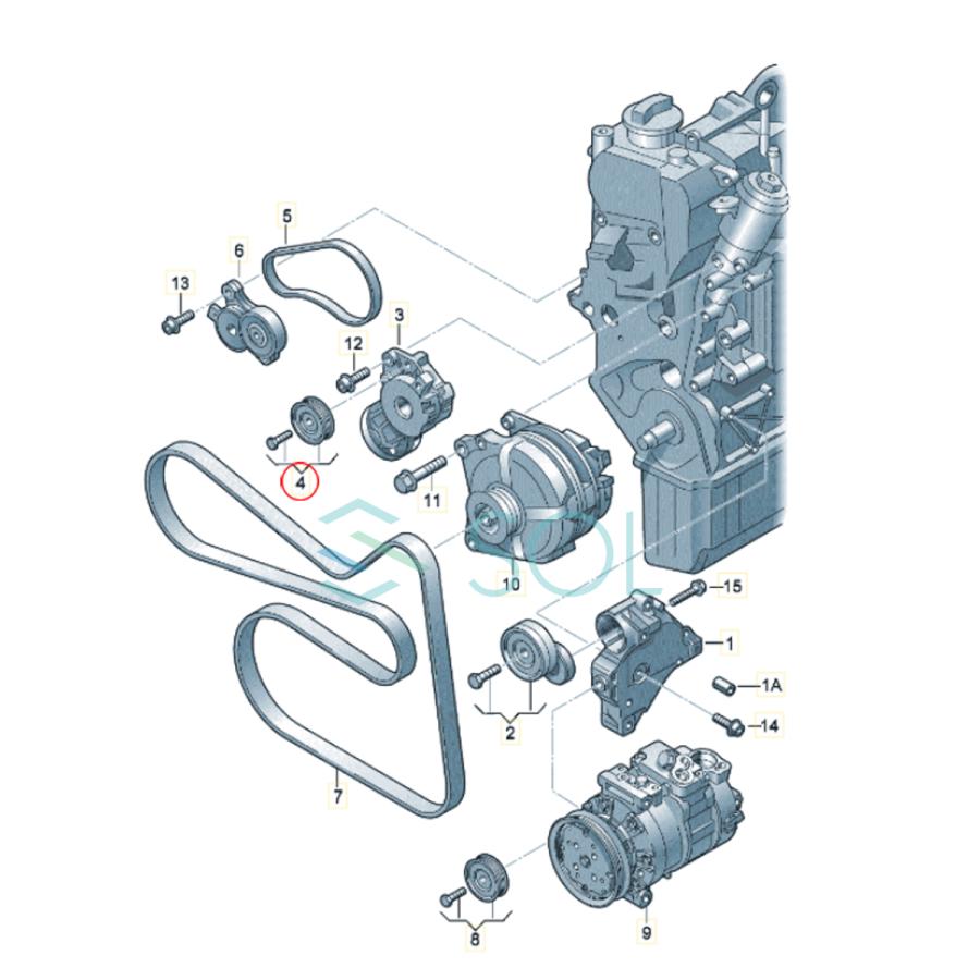 タイミングベルト ベルトテンショナー アイドラプーリー 3点セット 出荷締切18時 アウディ A1 8X 03C260849A 03C145299AC 03C145276B｜solltd5｜09
