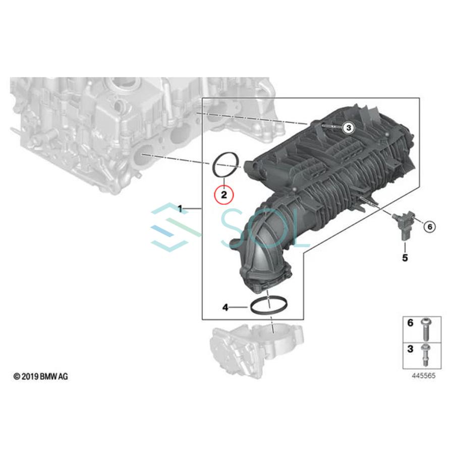 BMW F44 F45 F46 インマニガスケット インテークマニホールドガスケット 4個セット 218i 220i 225iX 225xe M235iX 11617633493|solltd5|02