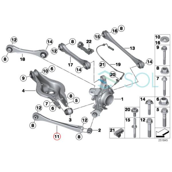 BMW F30 F31 F34 F32 F33 F36 リア トレーリングアーム 左右セット 320i 320d 328i 330d 335i 420i 428i 435i 440i 33326792525_3