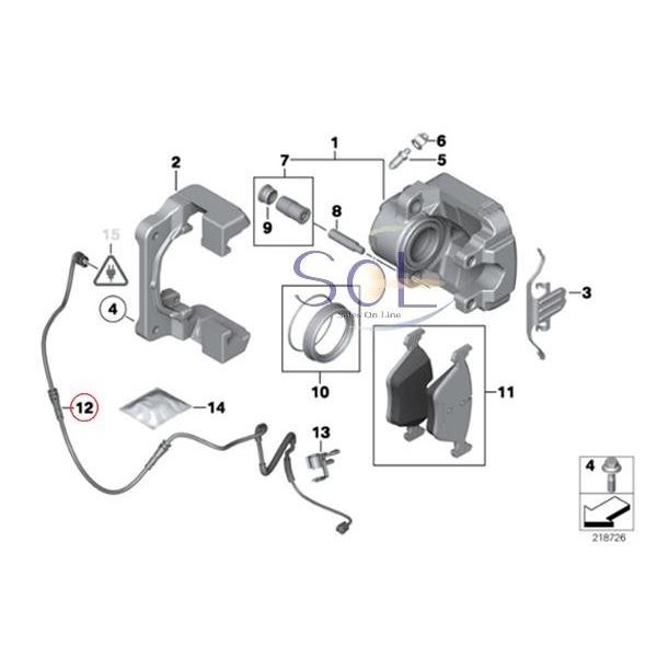 BMW F07 F10 F11 F06 F12 F13 F01 F02 フロント ブレーキパッドセンサー 535i 550i 523i 528i 535i 550i M5 640i 650i M6 740i 750i 760i｜solltd5｜02