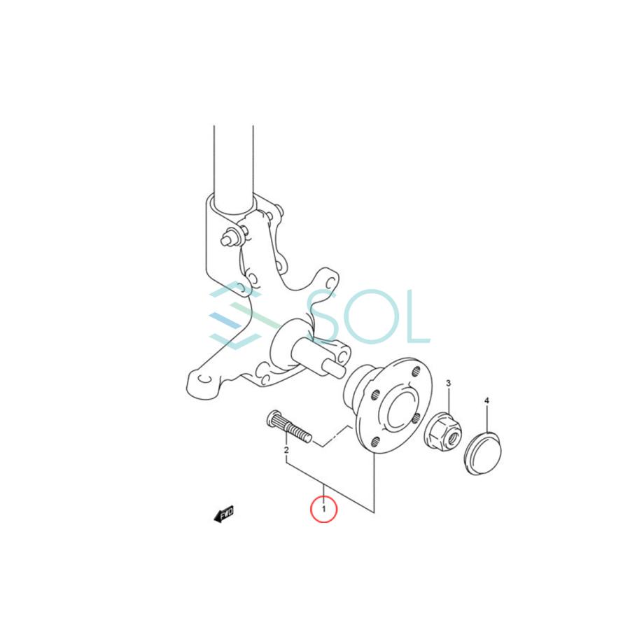 スズキ キャリィ エブリィ DA62V DA63T DA64V DA64W DA65T フロント ハブベアリング ボルト付 左右セット 43402-77A01 43402-77A00｜solltd5｜05