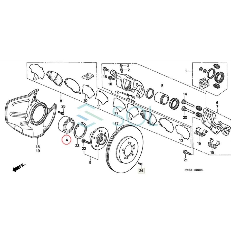 ホンダ エアウェイブ(GJ1 GJ2) モビリオ(GB1 GB2) フロント ハブベアリング 左右セット 44300-SCC-003 出荷締切18時