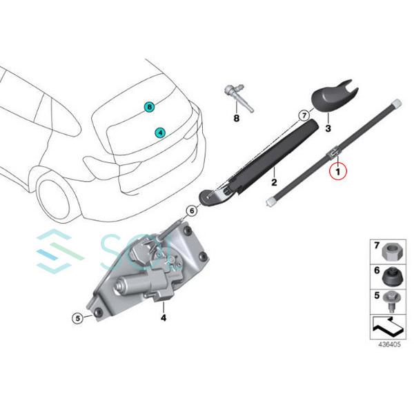 BMW X1 F48 純正リア ワイパーアーム　未使用 BMW X1 F48 純正リア ワイパーアーム未使用