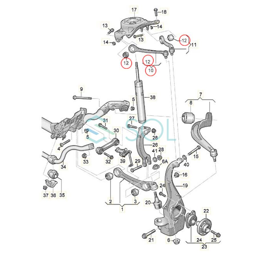 Audi アウディ A4 B8(8KH) A5 S5(8F7) Q5(8RB) フロント アッパー