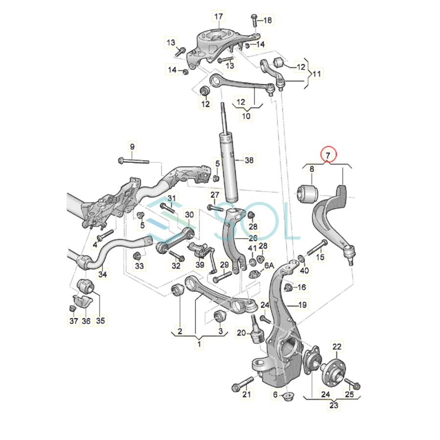 アウディ A4 B8(8K2 8K5 8KH) A5(8T3 8TA 8F7) Q5(8RB) フロント ロアアーム コントロールアーム 左
