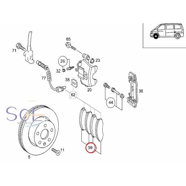 ベンツ W638 フロント ブレーキパッド 左右セット V230 V280 0004214110 0034200120 0034205420 出荷締切18時｜solltd｜02