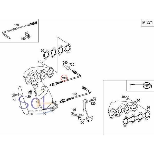 ベンツ W203 W209 O2センサー ラムダセンサー C180 C200 C230 CLK200 0035427318 0025401817 出荷締切18時｜solltd｜02