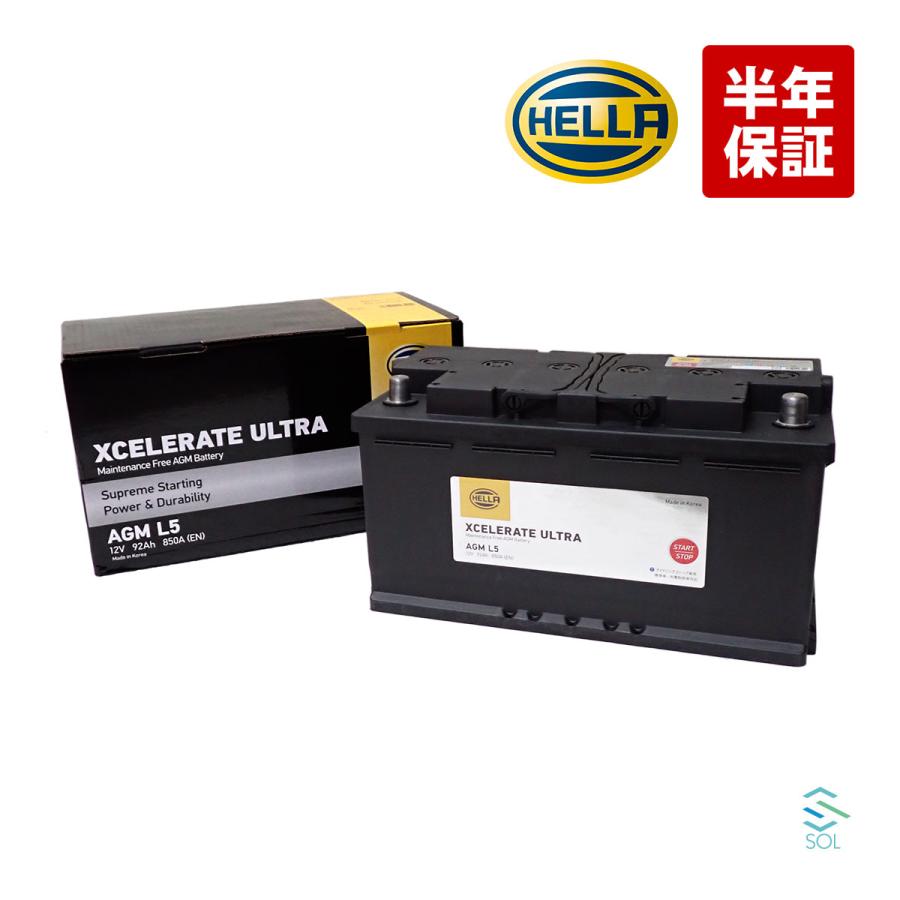 PORSCHE（ポルシェ） HELLA カイエン 92A AGM バッテリー AGML5 LN5