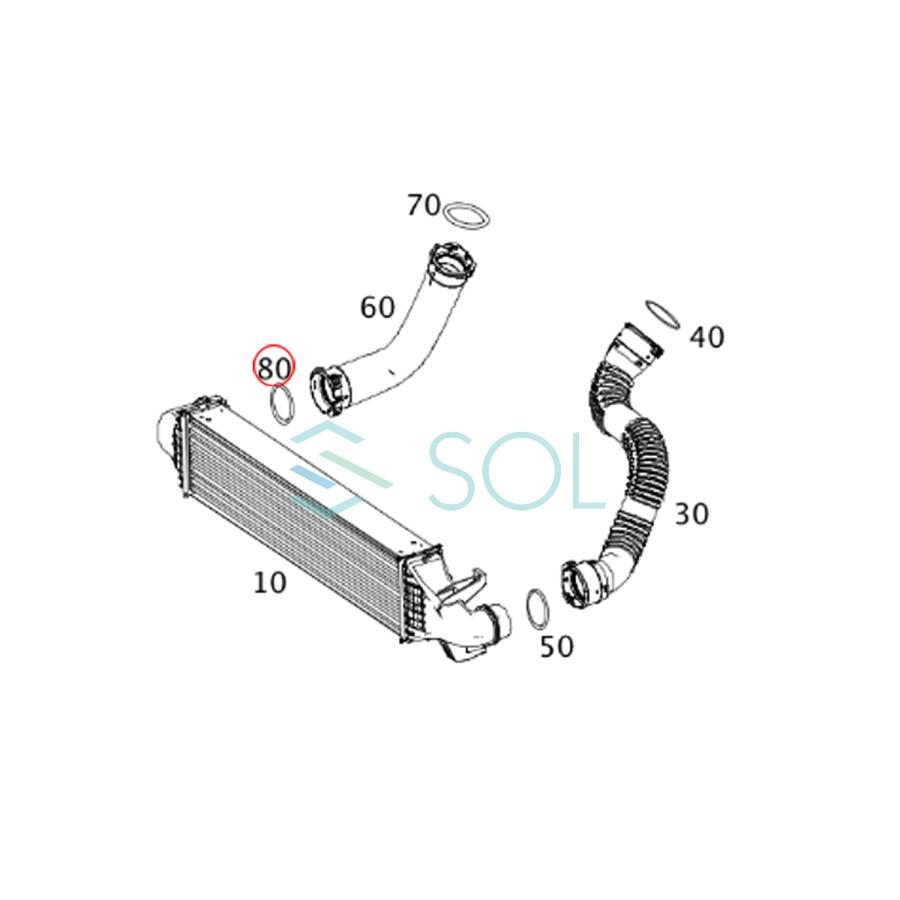 ベンツ W176 W246 インタークーラー Oリング ターボチャージャー シールリング A180 A250 B180 B250 V220d V260 0219976545｜solltd｜02