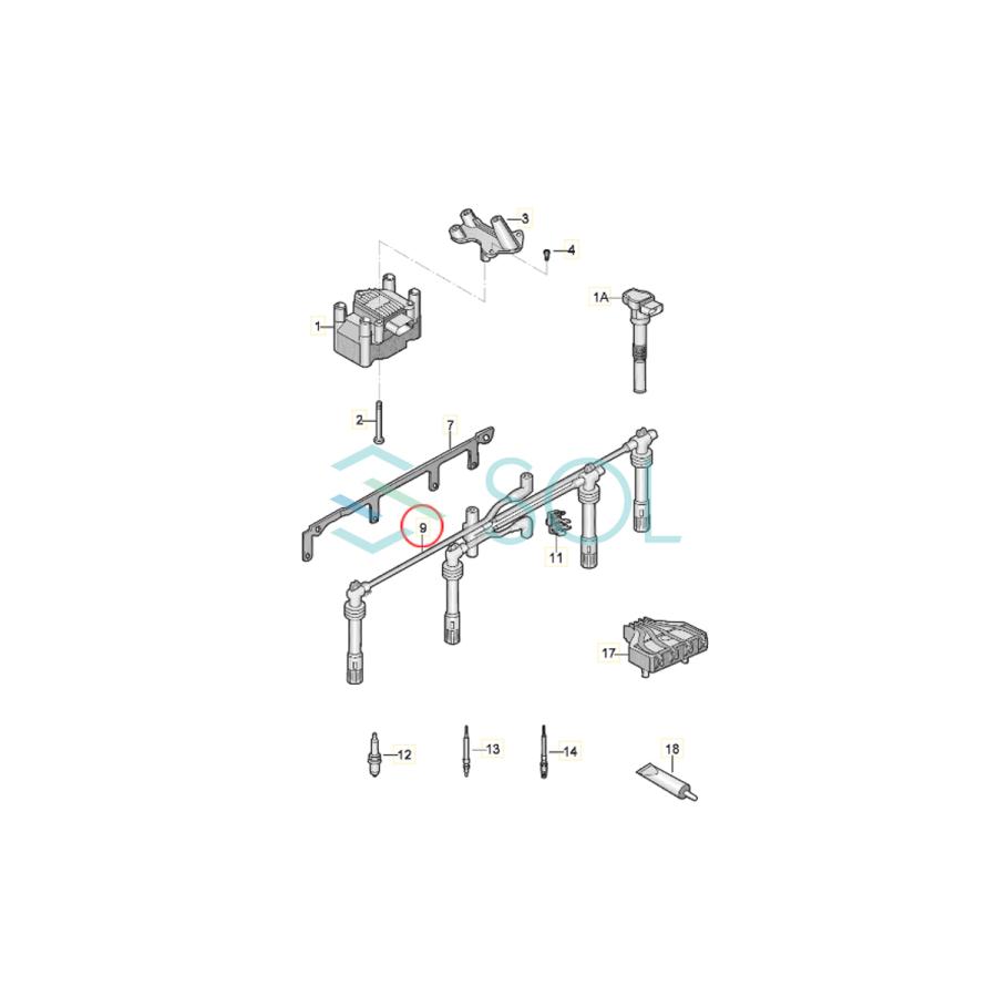VW ゴルフ6(5K1 AJ5 517) ビートル(5C1 5C2) プラグコード イグニッションケーブル 4本セット(1台分) 03F905409C 出荷締切18時｜solltd｜04