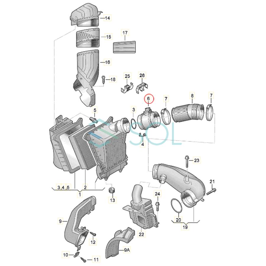 06C133471A マスエアフローメーターセンサー アウディ A4 A6 クワ Audi（アウディ） A6 C6 4B 4F エアマスセンサー エアフロセンサー