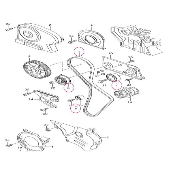 VW トゥーラン ゴルフ5 タイミングベルトキット 4点 INA(530037410) 06F198119 出荷締切18時｜solltd｜02