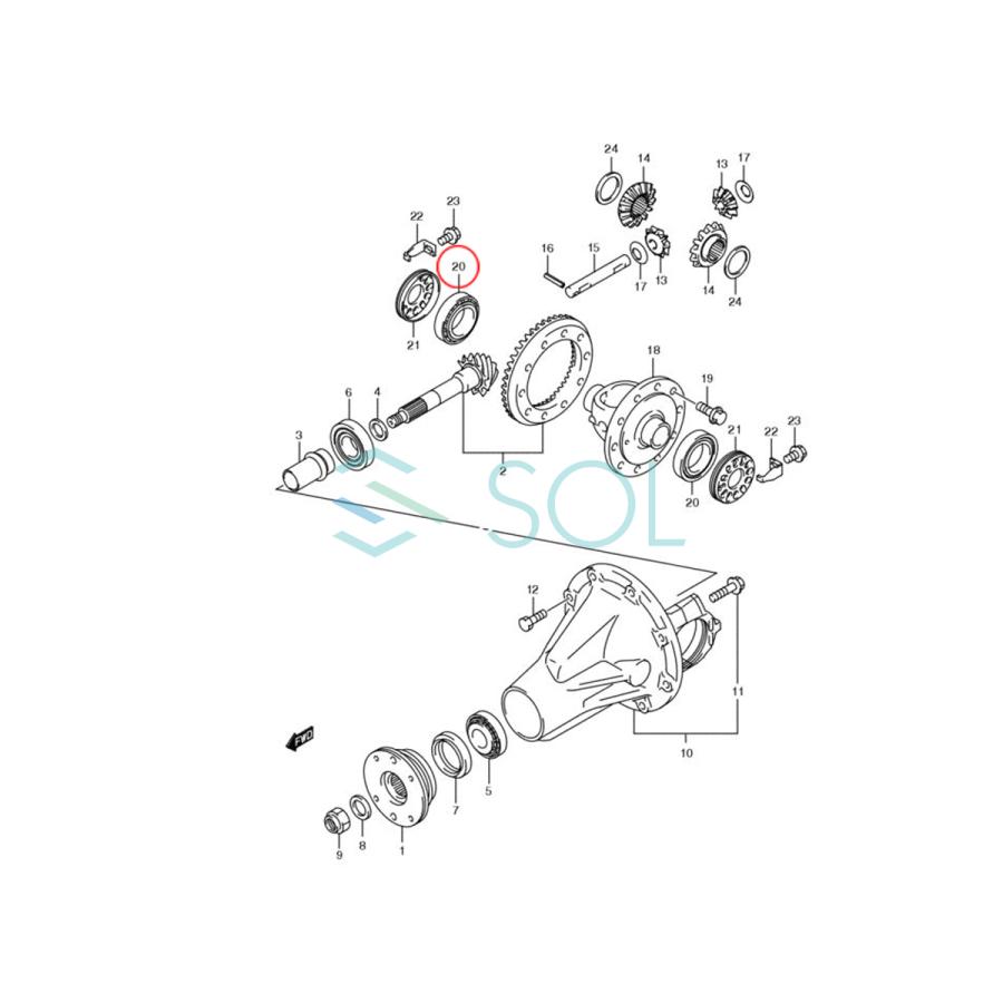 スズキ（SUZUKI） ジムニー JA11C フロント ベアリング デフサイド