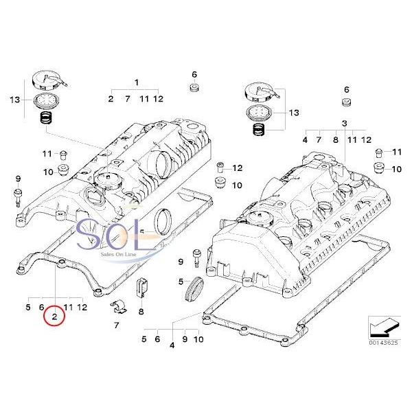BMW BMW E65 E66 シリンダーヘッドカバーガスケット(タペットカバー