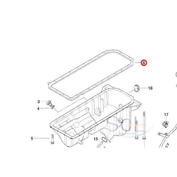 BMW E36 E46 E34 E39 エンジンオイルパン ガスケット 320i 323i 325i 328i 330i M3 520i 525i 530i 11131437237 11131720519 11131738199｜solltd｜02