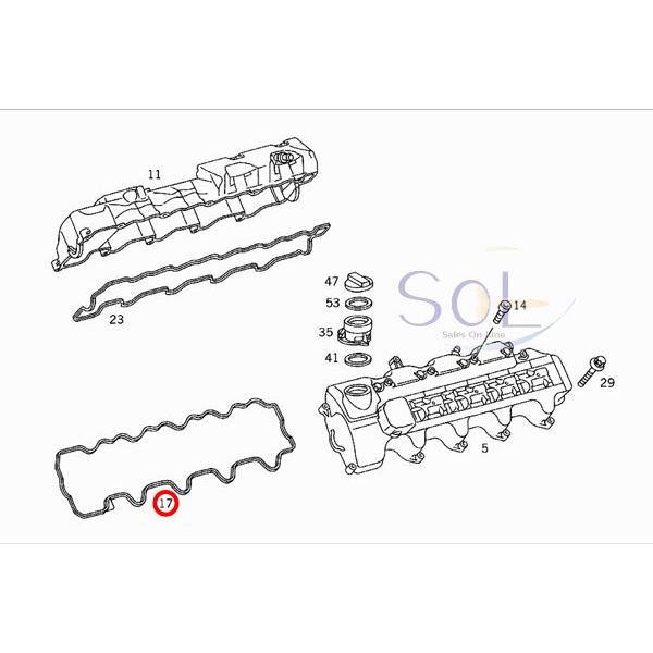 ベンツ W219 W210 W211 W220 シリンダーヘッドカバーガスケット 左側 CLS500 CLS55 E430 E500 E55 S430 S500 S55 1130160221 1130160021｜solltd｜02