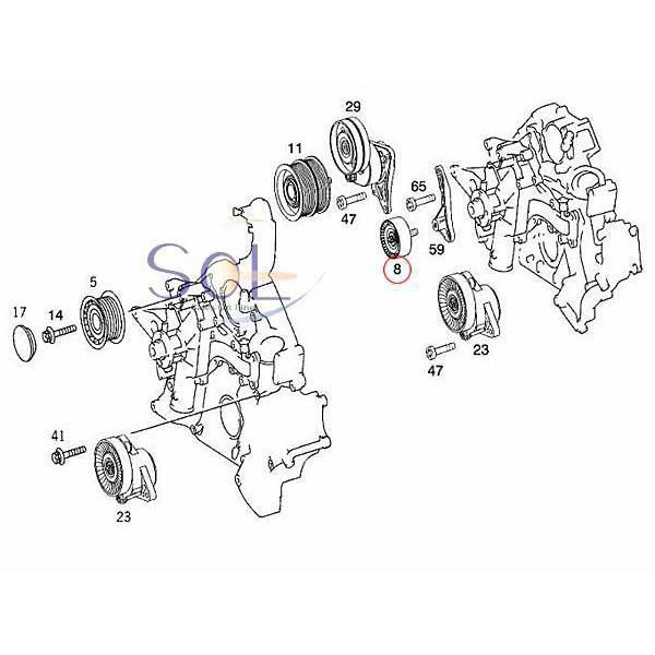 Mercedes-Benz ベンツ W211 W212 W220 R230 ベルトテンショナー 