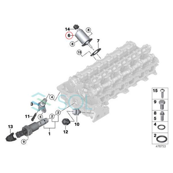 BMW BMW E60 E61 F10 F11 E63 VANOS VVTモーター シリンダー