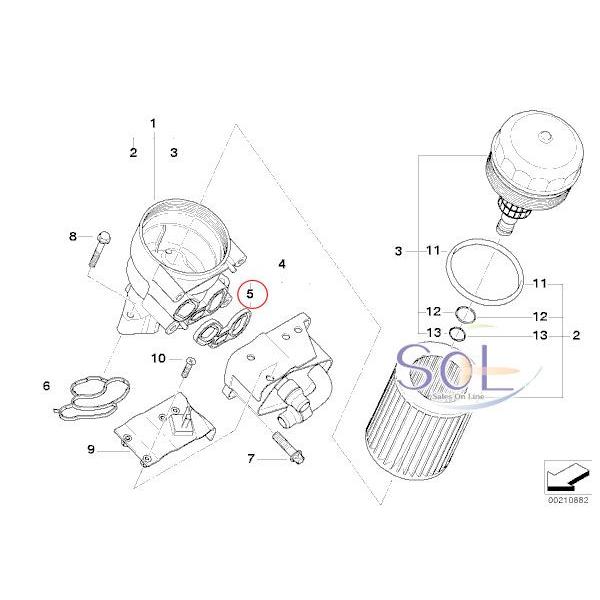 BMW E46 E90 E91 E82 E87 E88 E84 X1 エンジンオイルフィルターハウジング パッキン ガスケット 318i 320i 116i 118i 120i 18i 11427508970｜solltd｜02