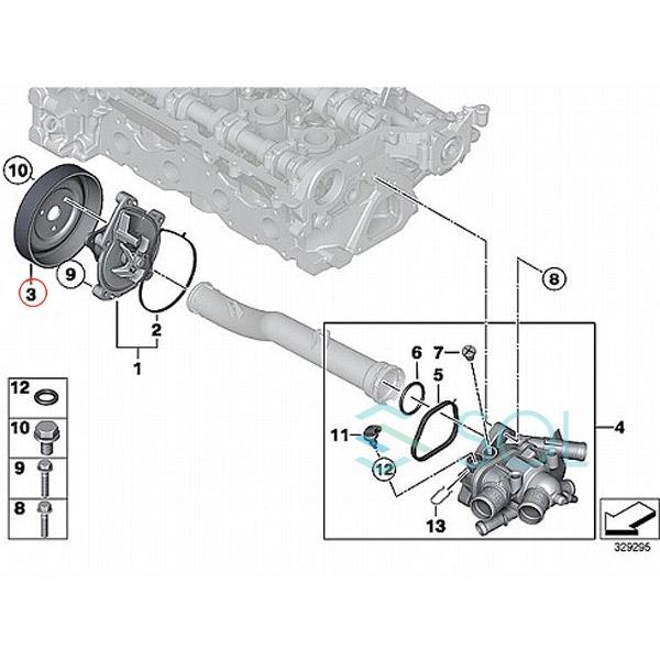 BMW MINI ミニクーパー R55 R56 R57 R58 R59 R60 R61 ウォーターポンプ 