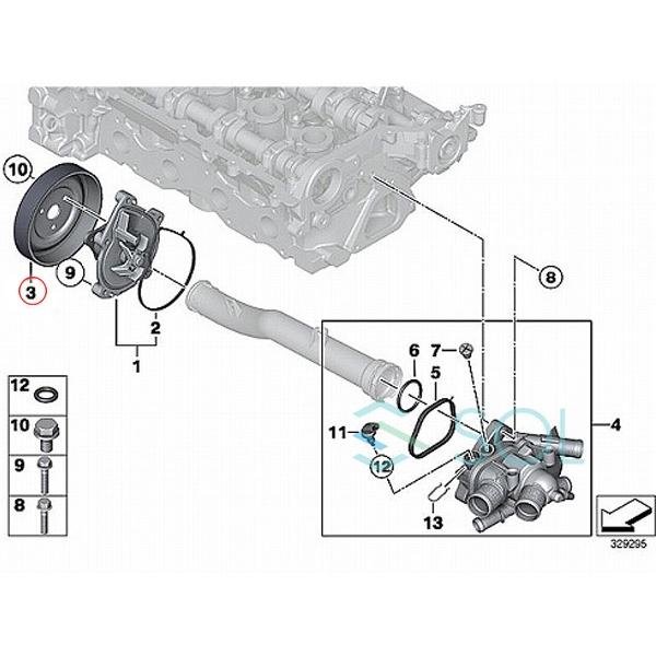 BMW MINI ミニクーパー R55 R56 R57 R58 R59 R60 R61 ウォーターポンプ プーリー One Cooper CooperS JCW 11517619020 出荷締切18時｜solltd｜04