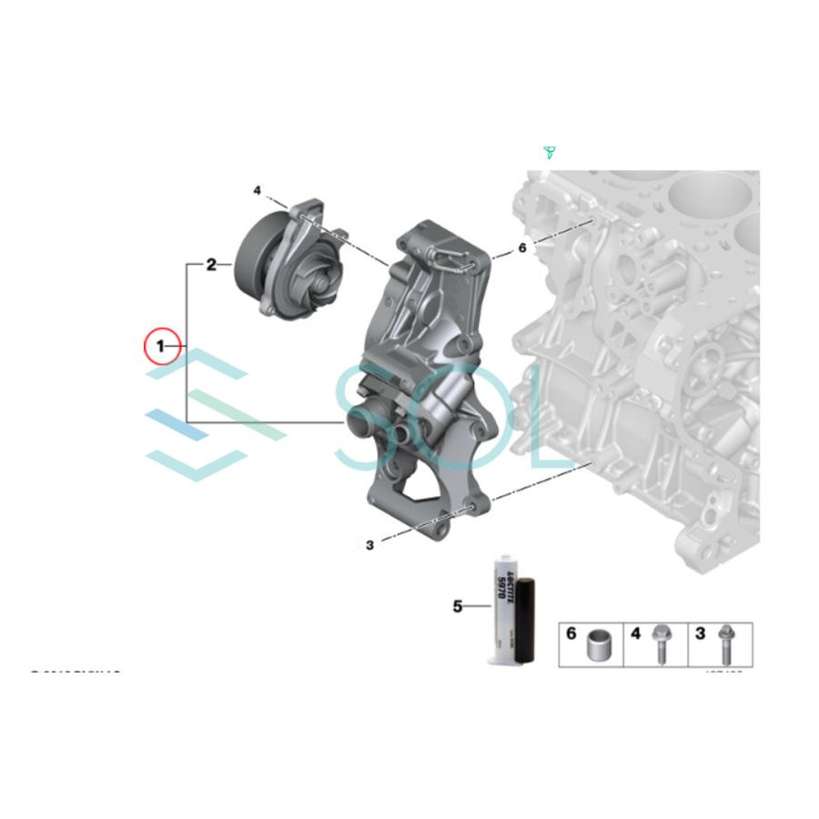 MINI（ミニ） F55 ワン キャリア付き ウォーターポンプ エンジン冷却 