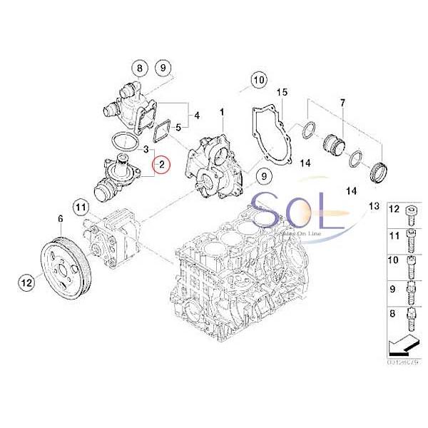 BMW E46 E90 E91 E92 E82 E88 E87 E84 X1 サーモスタット 318i 320i 118i 120i 18i 11537510959 出荷締切18時｜solltd｜02