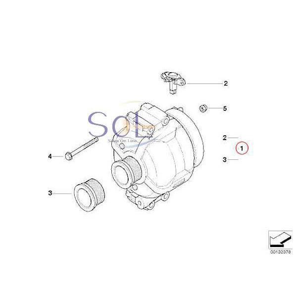 BMW E90 E91 E92 E84 X1 オルタネーター 150A BOSCH(カプラー2ピン形状) 320i 18i 12317533270 出荷締切18時｜solltd｜02