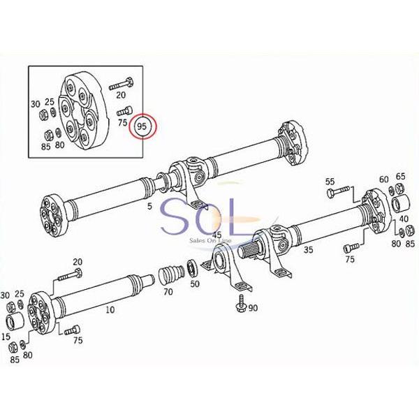 ベンツ　W203　W140　W220　C55　1294100115　プロペラシャフト　S600　コンパニオンプレート　S500　ジョイントディスク　S55　出荷締切18時