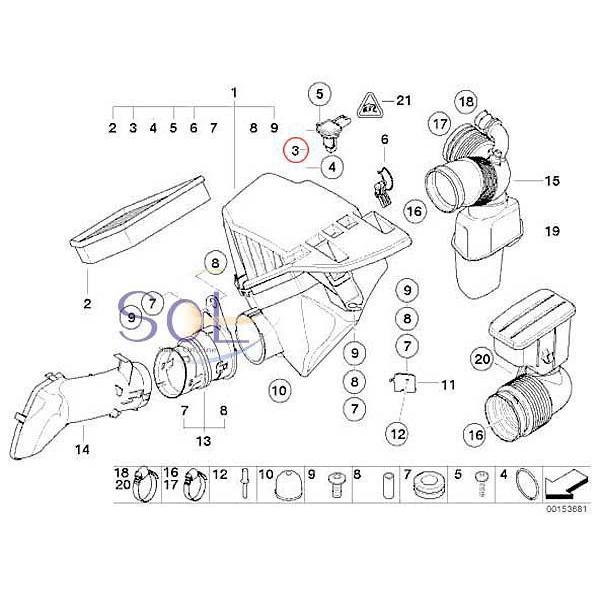 BMW BMW E60 E61 E63 E64 エアマスセンサー エアフロメーター 525i 