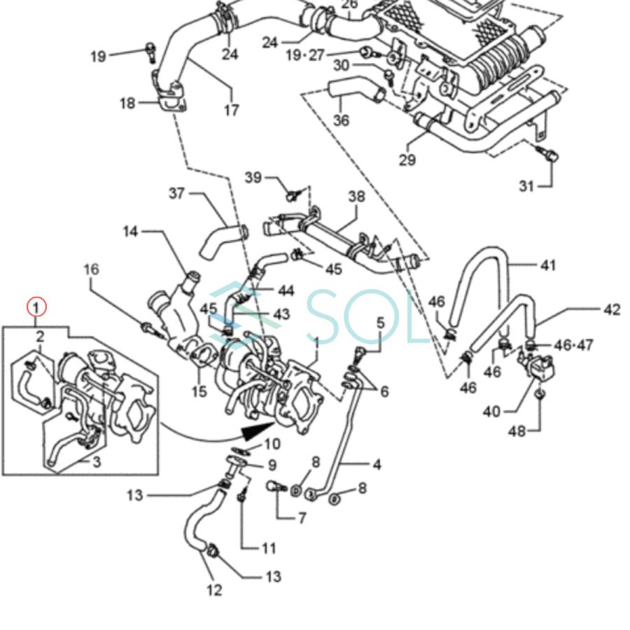ジムニー スズキ JA22W タービン ターボチャージャー ターボ 補器類