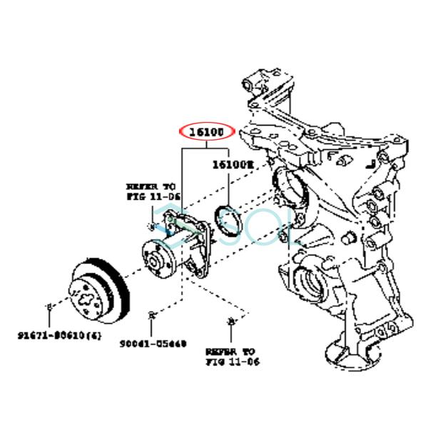 ダイハツ（DAIHATSU） ムーブ LA100S ウォーターポンプ 16100B9453 18