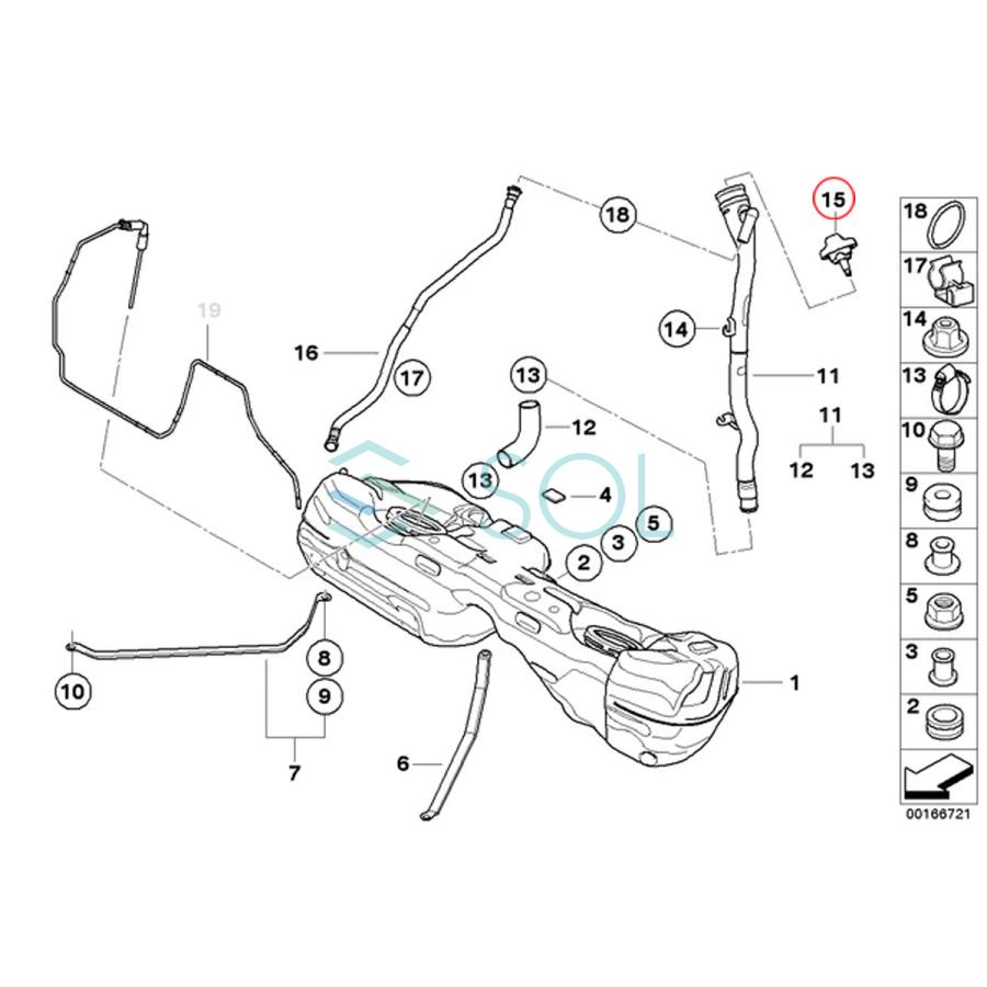 BMW E46 E90 E91 E92 E93 北米仕様用 フューエルキャップ リペア ケーブル 紐 318i 320i 323i 325i 328i 330i 335i M3 16117222391｜solltd｜04