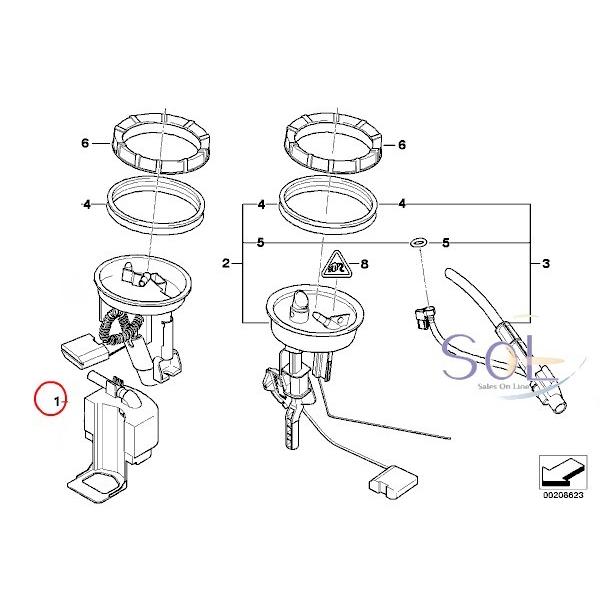 BMW フューエルポンプ ガスケット付 BMW E46 318i 320i 323i 325i 328i