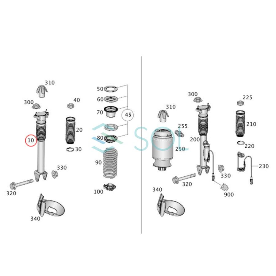 Mercedes-Benz ベンツ W166 リア ショックアブソーバー 左右セット ML350 ML63 GLE350d GLE43 ...