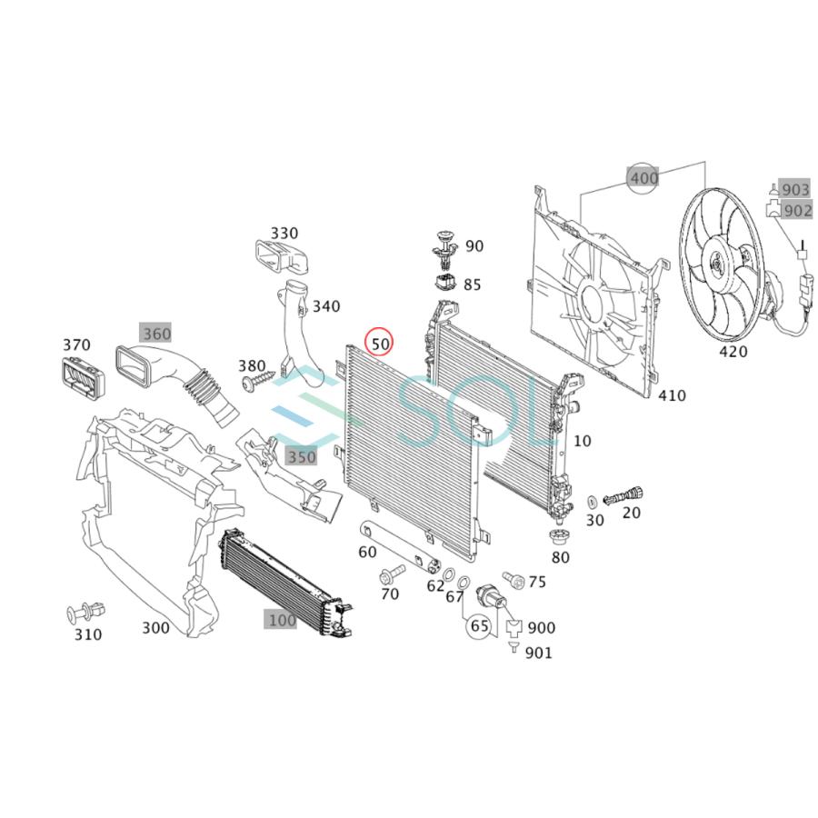 Mercedes-Benz（メルセデス・ベンツ） エアコンコンデンサー AC コンデンサー W169 W245 A170 A180 A200 ベンツ